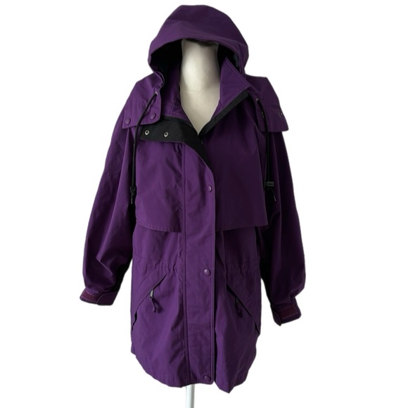 Y2K Eddie Bauer Gore-Tex Full Zip Royal Purple Vented Full Zip Mid Lengt… - Picture 3 of 12